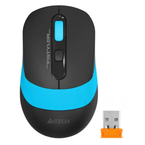 Мышь A4Tech Fstyler FG10S черный/синий оптическая (2000dpi) silent беспроводная USB для ноутбука (4but)